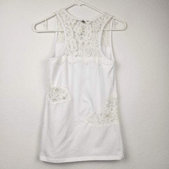 Fracomina White Lace Tank Top Size Small NWT Rhinestones - Picture 5 of 11